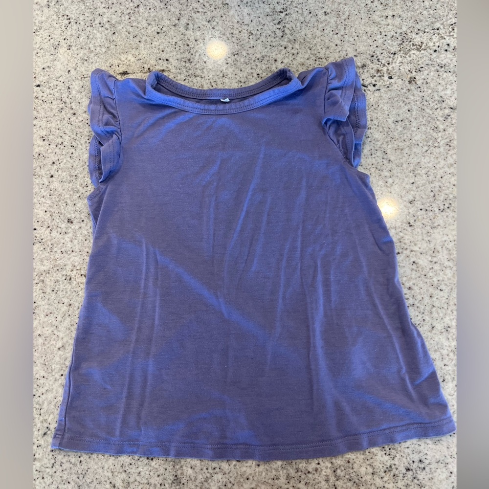 Posh Peanut Flutter Sleeve Top Bamboo Girls 5T